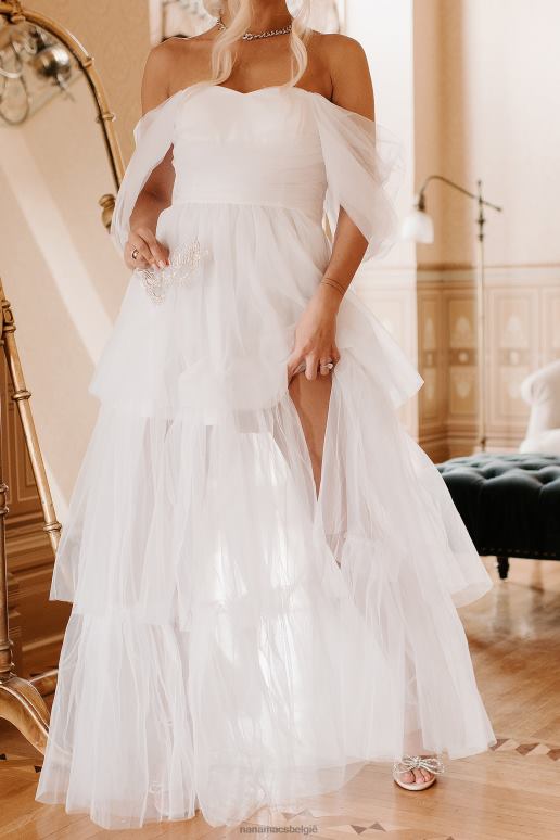 wit let's elope gelaagde tule maxi-jurk NanaMacs HPTT2398