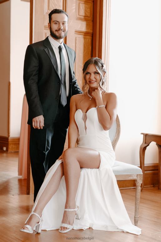 wit prachtige maxi-jurk met strass-details NanaMacs HPTT2396