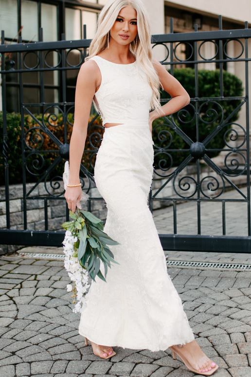 wit uitziende spectaculaire kanten maxi-jurk NanaMacs HPTT2358