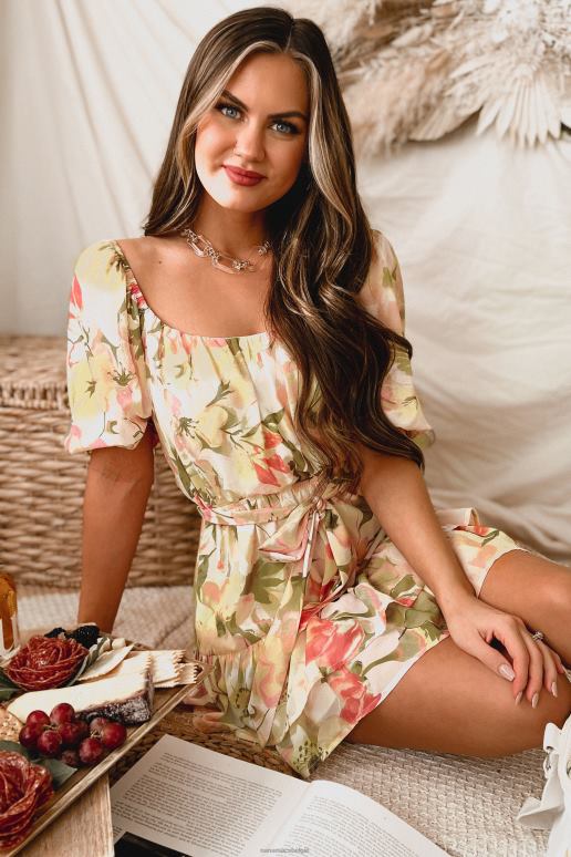 blozen era of love gegolfde gebloemde mini-jurk NanaMacs HPTT2203