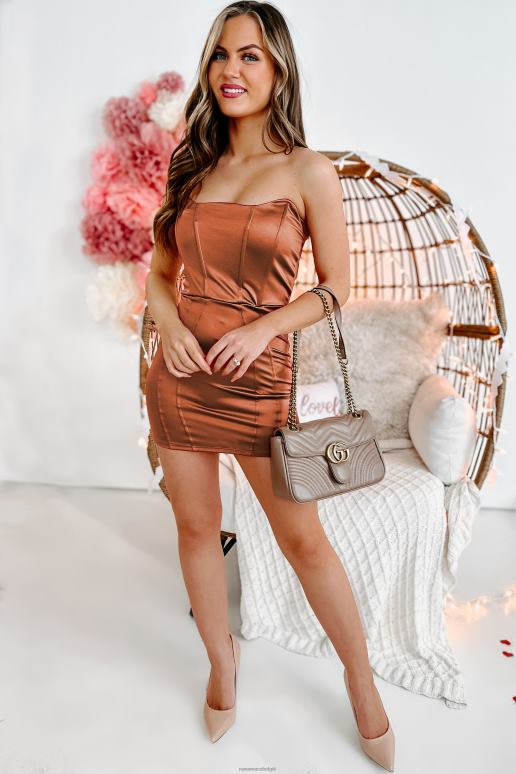 bronzen kijk hier strapless mini-jurk NanaMacs HPTT2207