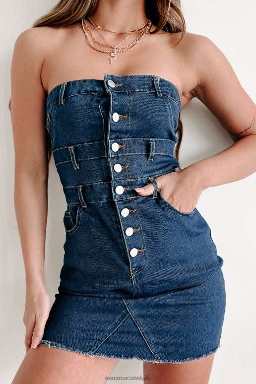 donkere denim het is allemaal voor jou strapless denim mini-jurk NanaMacs HPTT2012