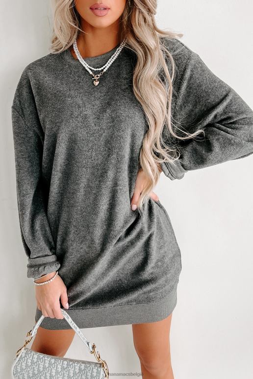 houtskool fleece sweatshirt mini-jurk NanaMacs HPTT2073