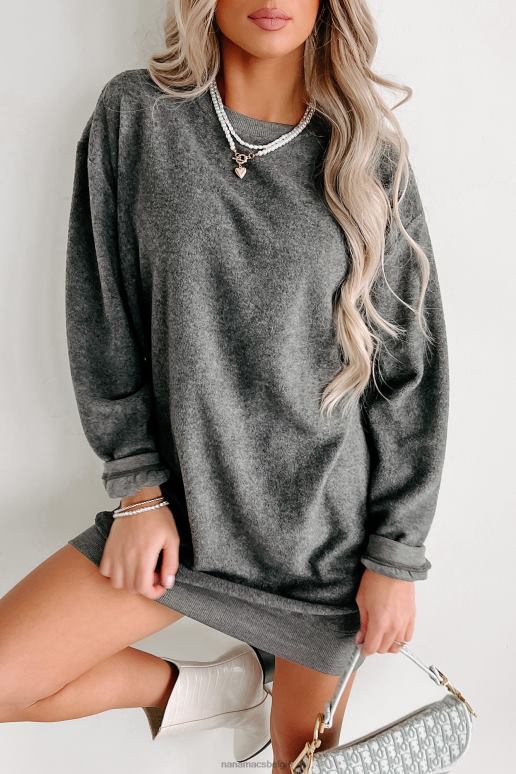 houtskool fleece sweatshirt mini-jurk NanaMacs HPTT2073