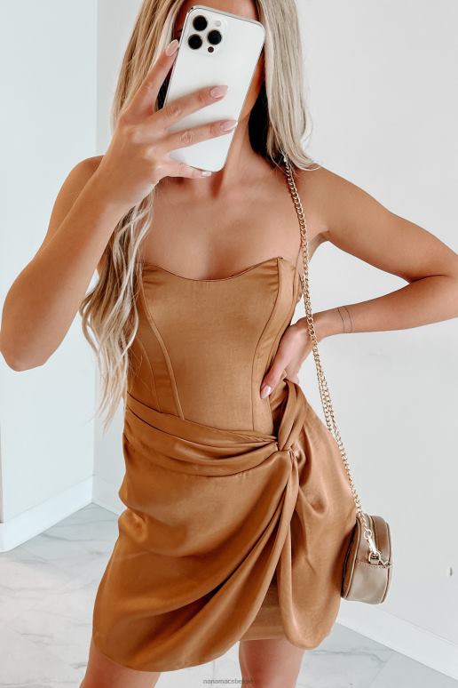 karamel get it girl satijnen strapless mini-jurk NanaMacs HPTT2119