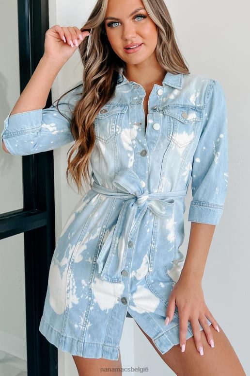 licht coole commitment gebleekte denim mini-jurk NanaMacs HPTT1848