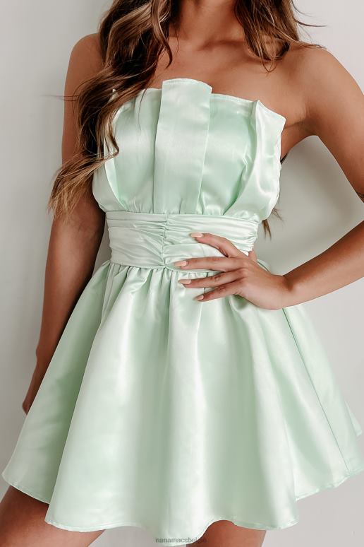 licht groen dingen rechtzetten strapless mini-jurk NanaMacs HPTT1953
