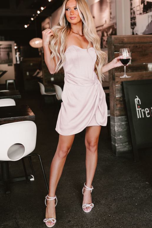 lila get it girl satijnen strapless mini-jurk NanaMacs HPTT2156