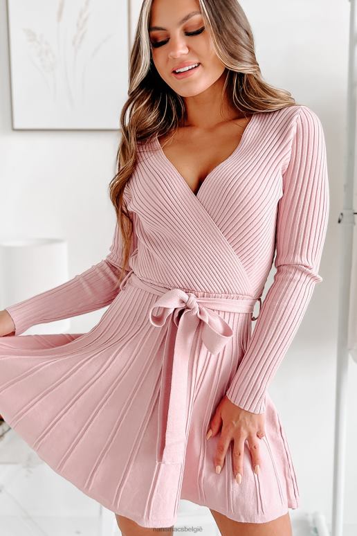 mauve leg jezelf uit mini-sweaterjurk met lange mouwen NanaMacs HPTT1925