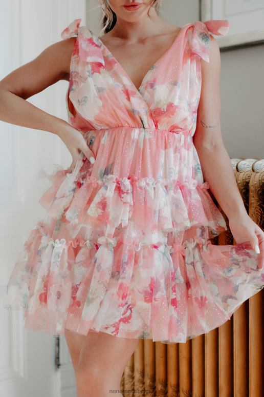 roze Sweetest Moments gebloemde mini-jurk NanaMacs HPTT2031