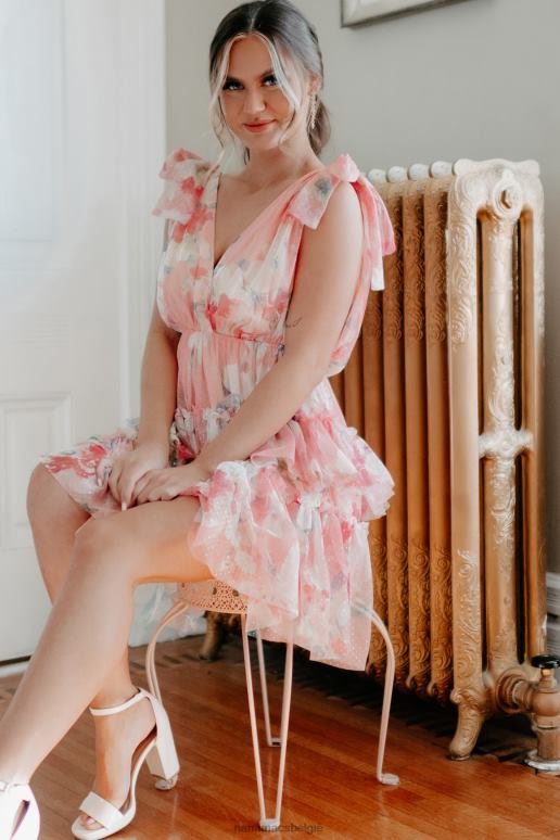 roze Sweetest Moments gebloemde mini-jurk NanaMacs HPTT2031