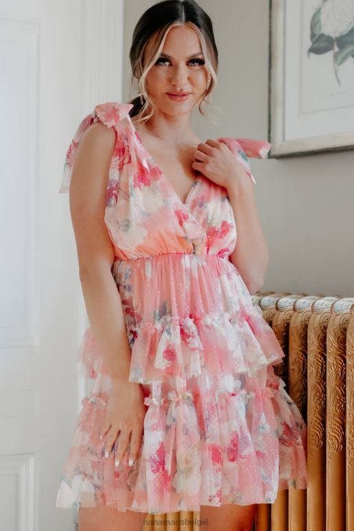 roze Sweetest Moments gebloemde mini-jurk NanaMacs HPTT2031