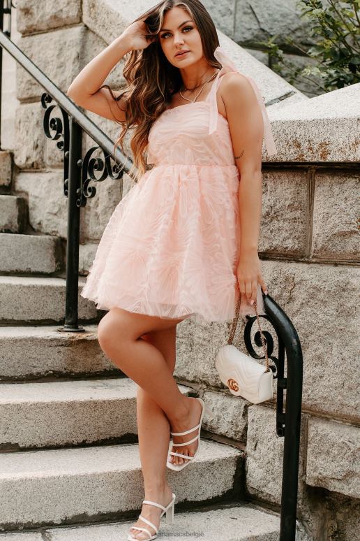 roze gecharmeerde getextureerde mini-jurk NanaMacs HPTT1866