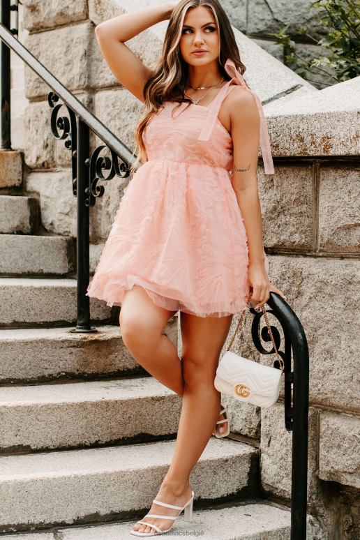 roze gecharmeerde getextureerde mini-jurk NanaMacs HPTT1866