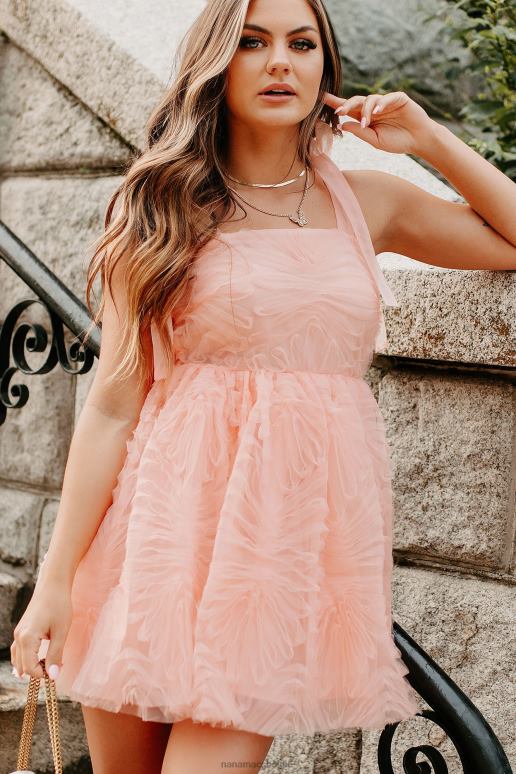 roze gecharmeerde getextureerde mini-jurk NanaMacs HPTT1866