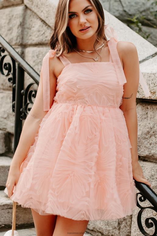 roze gecharmeerde getextureerde mini-jurk NanaMacs HPTT1866