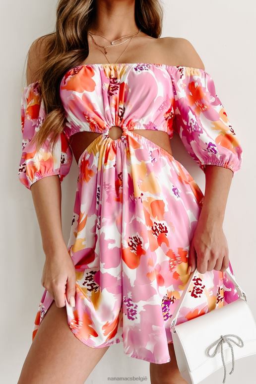 roze meet me later uitgesneden mini-jurk NanaMacs HPTT1960