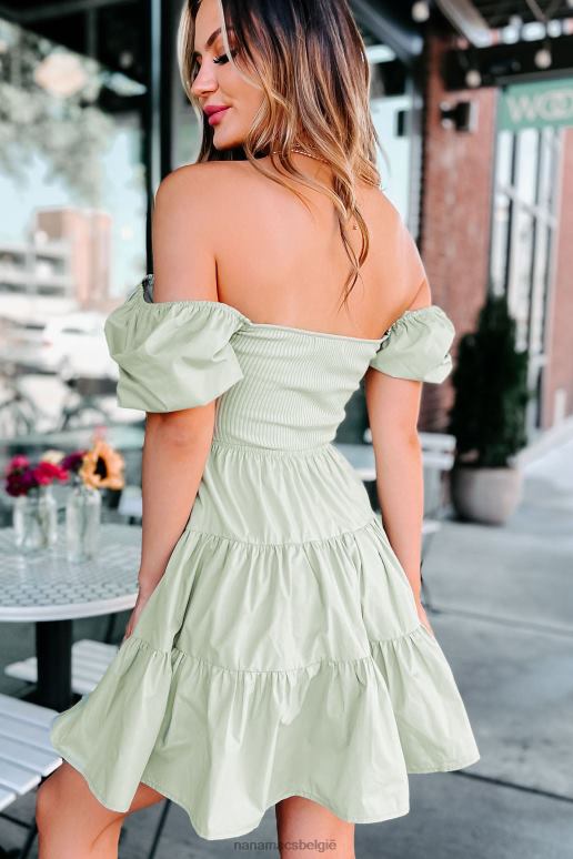 verstandig pippy uitgesneden mini-jurk met pofmouwen NanaMacs HPTT2152