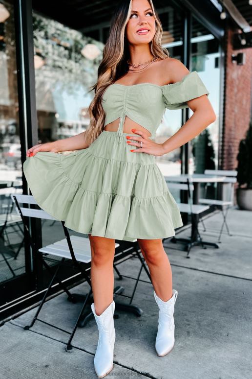 verstandig pippy uitgesneden mini-jurk met pofmouwen NanaMacs HPTT2152