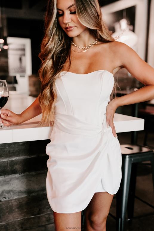 wit get it girl satijnen strapless mini-jurk NanaMacs HPTT2155