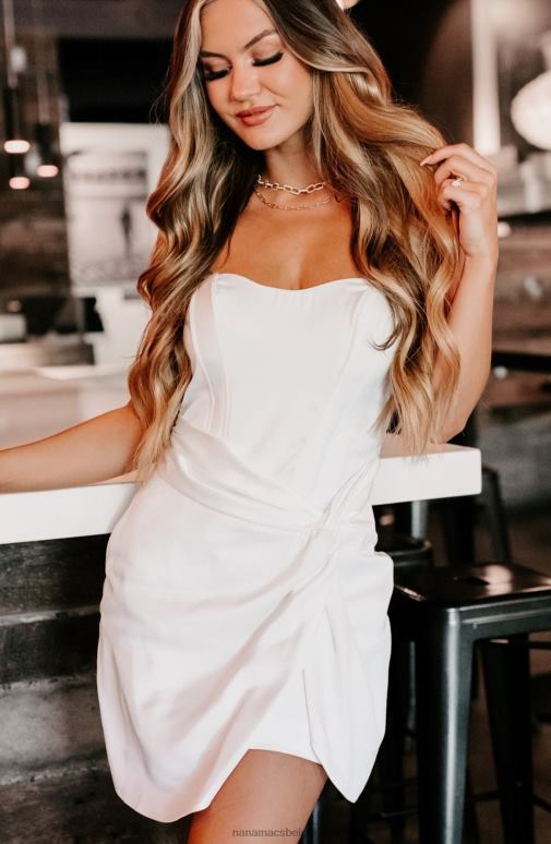 wit get it girl satijnen strapless mini-jurk NanaMacs HPTT2155