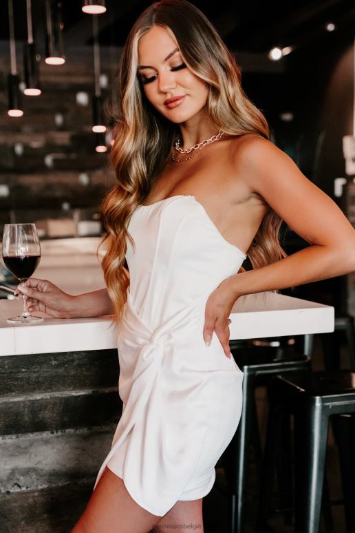 wit get it girl satijnen strapless mini-jurk NanaMacs HPTT2155