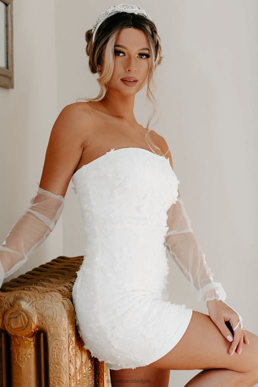 wit niets anders dan een lieflijke strapless mini-jurk met bloemenprint NanaMacs HPTT2099