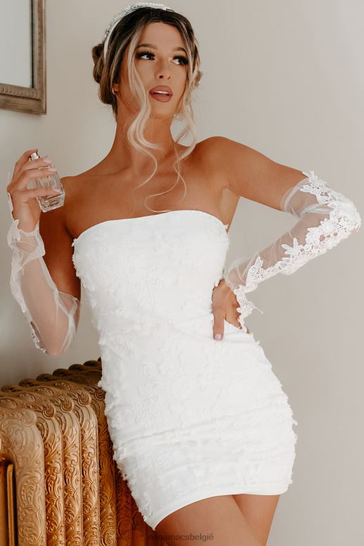 wit niets anders dan een lieflijke strapless mini-jurk met bloemenprint NanaMacs HPTT2099