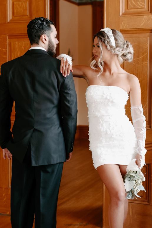 wit niets anders dan een lieflijke strapless mini-jurk met bloemenprint NanaMacs HPTT2099