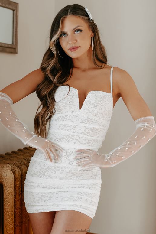 wit we hebben iets speciaals kanten mini-jurk NanaMacs HPTT2042