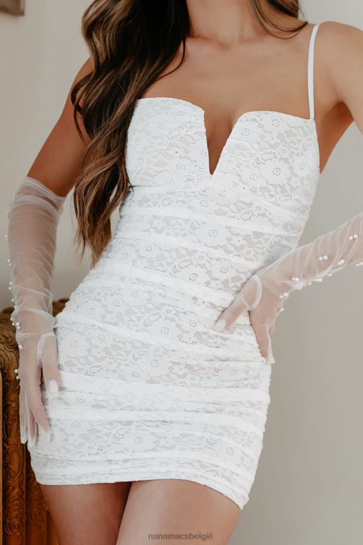 wit we hebben iets speciaals kanten mini-jurk NanaMacs HPTT2042