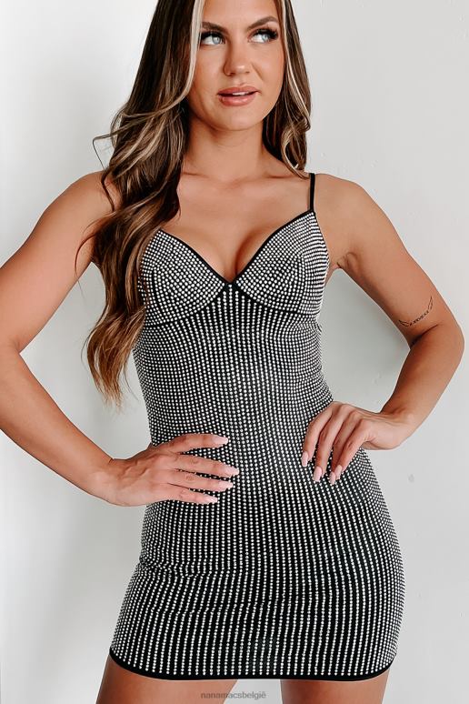 zwart feestzoeker strass mini-jurk NanaMacs HPTT1891