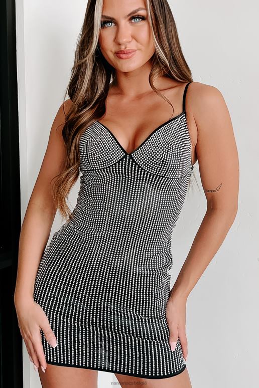 zwart feestzoeker strass mini-jurk NanaMacs HPTT1891