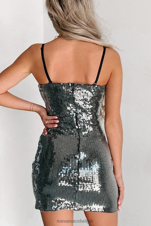 zwart het zien van sprankelende mini-jurk met korset en pailletten NanaMacs HPTT2030