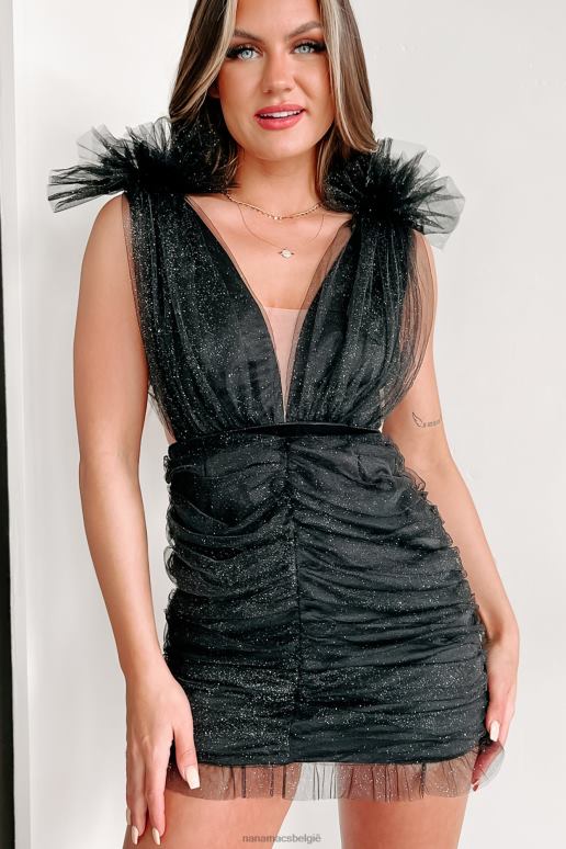 zwart zilver cast a spell glitter mini-jurk NanaMacs HPTT1984