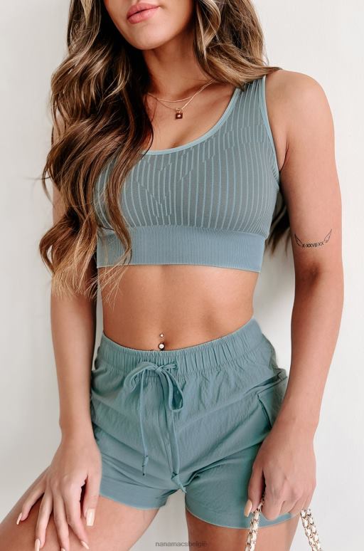 grijs blauw beter dan gisteren gestreepte racerback sportbeha NanaMacs HPTT1157