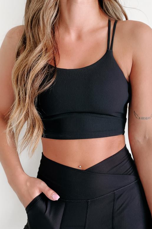 zwart cardio day geribbelde sportbeha NanaMacs HPTT525