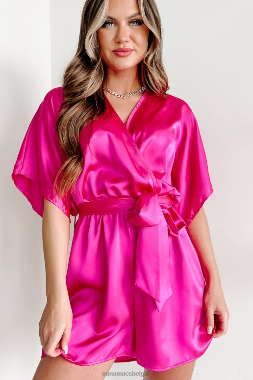 fuchsia helderheid lichtheid satijn kimono romper NanaMacs HPTT2581