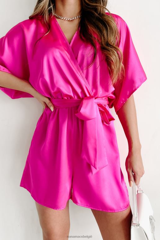 fuchsia helderheid lichtheid satijn kimono romper NanaMacs HPTT2581