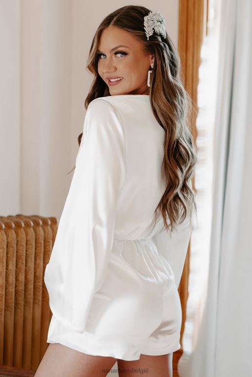 ivoor Going Places satijnen rompertje met wijde mouwen NanaMacs HPTT2637