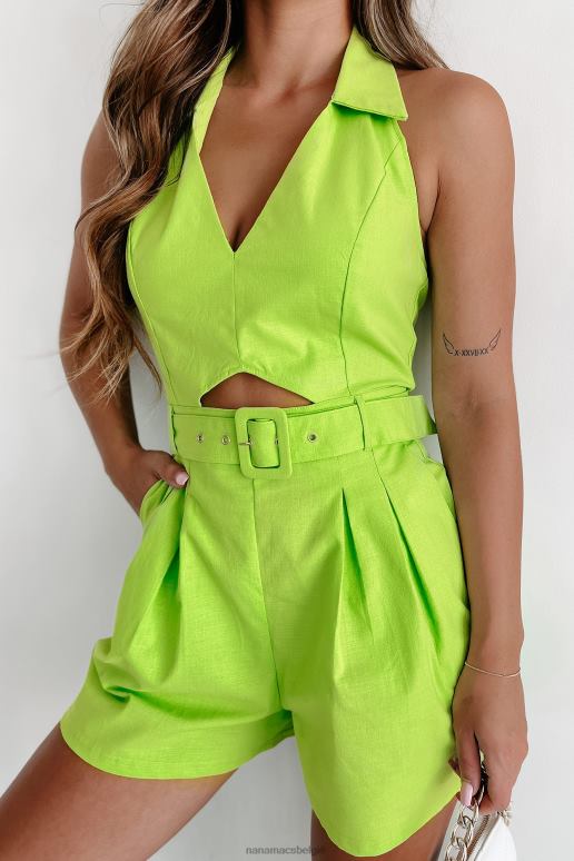 limoen rustige romper met uitgesneden halter NanaMacs HPTT2499