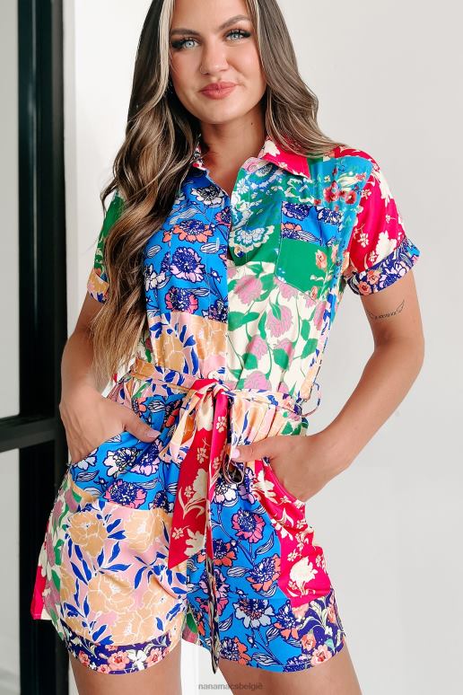 multi bloemen Garden secrets bloemen patchwork romper NanaMacs HPTT2537