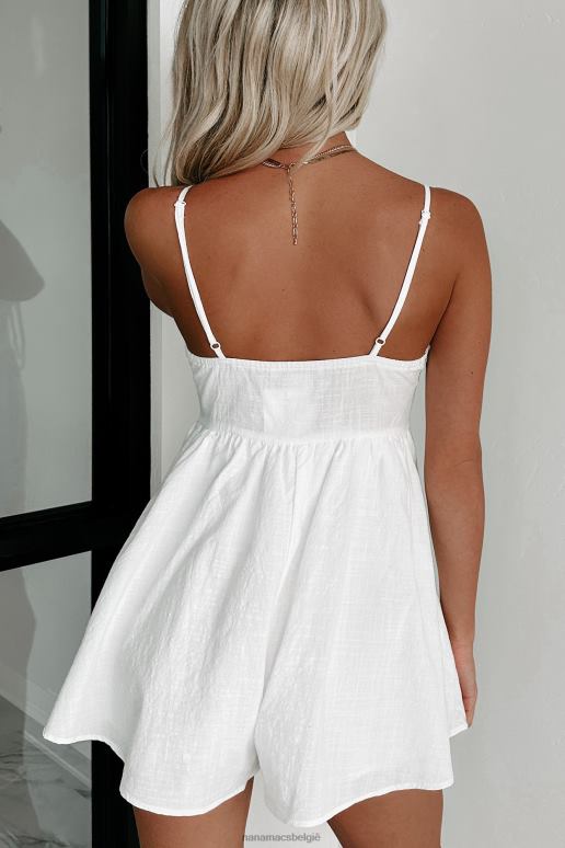 wit Maurice babydoll romper met gestrikte voorkant NanaMacs HPTT2542