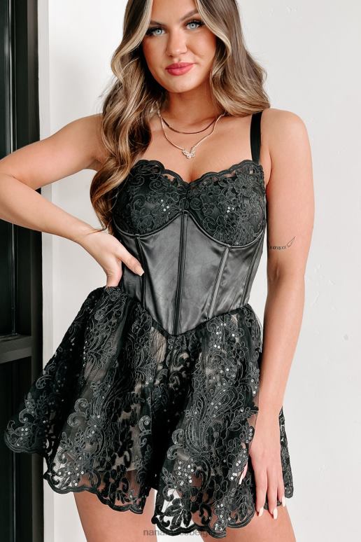 zwart je perfect vision kanten corset rompertje NanaMacs HPTT2585