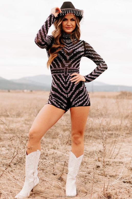 zwart mijn eigen show mesh romper met strass NanaMacs HPTT2492