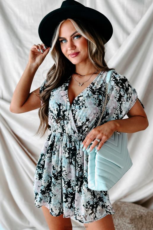 zwarte bloemen tijd om te bloeien romper met gebloemde overslag op de schouders en ruches NanaMacs HPTT2696