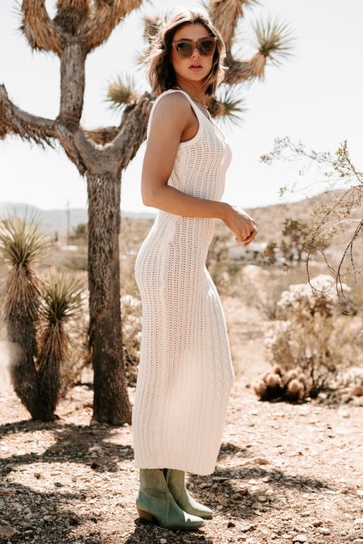 ivoor gebreide maxi-jurk voor na de brunch NanaMacs HPTT2435