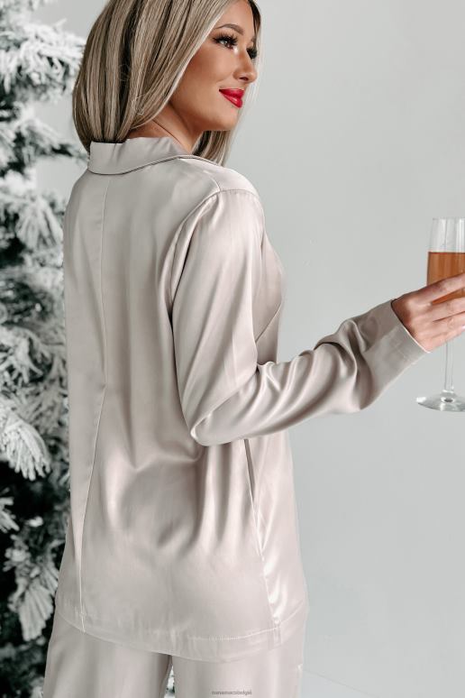 Champagne i mean it satijnen blazer broek set NanaMacs HPTT1640