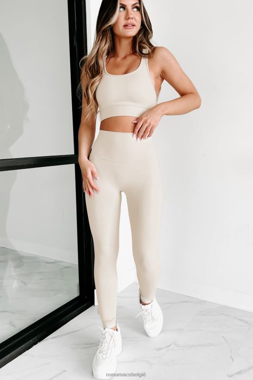 beige hier gewichtheffen tweedelige legging set NanaMacs HPTT1791
