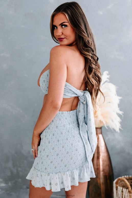 blauw aurelia boho print tweedelige set NanaMacs HPTT1611